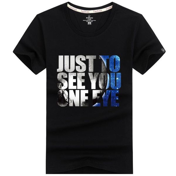 

3d just to see you one eye t-shirt men cotton short sleeves casual male tshirt marvel t shirts men tees ing, White;black