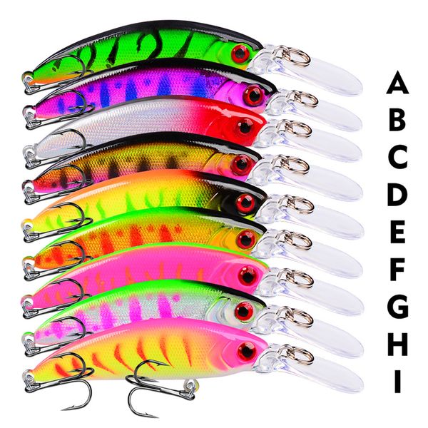 

new classic designer minnow laser воблеры 7см 6g неглубоко тонущего выгул собак плавания длинных lip рыболовной приманки