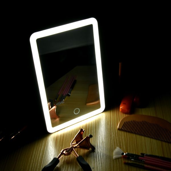 

led vanity touch screen makeup mirror vanity magnifying lights 180 degree rotation table countercosmetics bathroom mirror