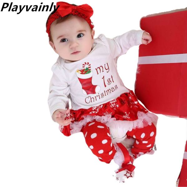 

2020 baby girl christmas dress cotton 1st birthday dress bodysuit+shoes+socks+headband 4pcs sets clothing yk008, White