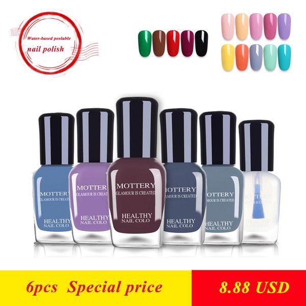 

6pcs nail polish set 6ml water-based peelable tear nail polish environmental health a armor