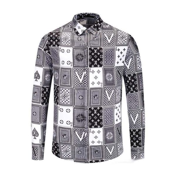 

2020 men's designer shirt french high street fashion harajuku casual shirt men's medusa fancy slim shirt, White;black