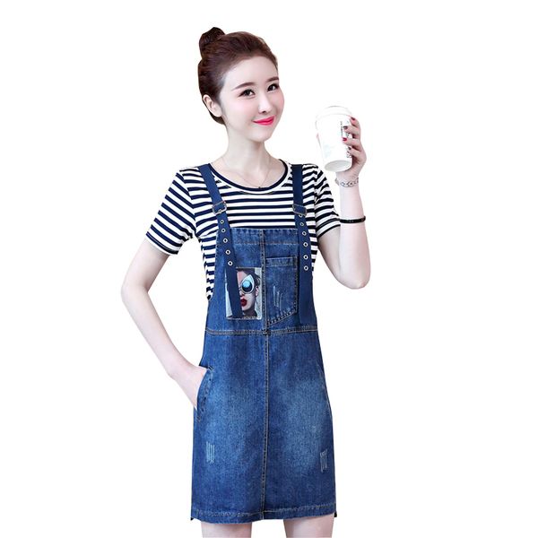 

5xl 4xl 2019 denim summer dresses mori girl spaghetti strap jeans dress sleeveless large size dress fashion new midi sundress, Black;gray