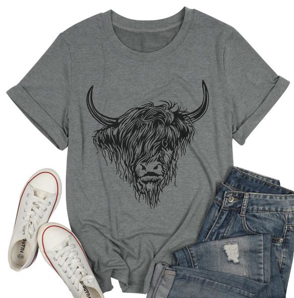 

bull head graphic short sleeve t-shirt new women t-shirts casual harajuku printed tee summer female t shirt fashion tee, White
