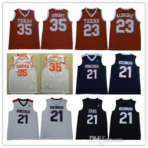 

2020 college gonzaga bulldogs ncaa 21 rui hachimura #35 kevin lamarcus jersey texas longhorns durant 23 aldridge basketball jerseys stitched, Black