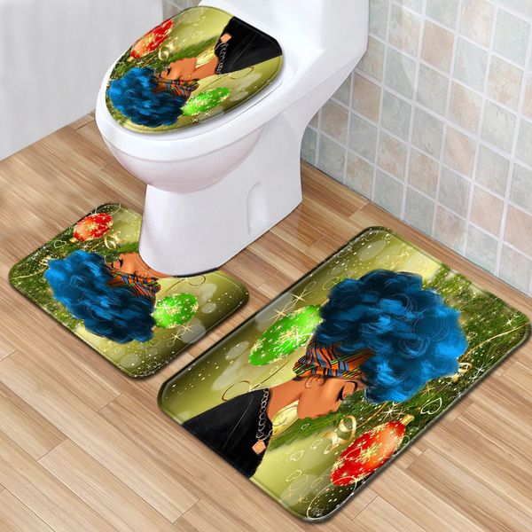 

10african women's bathroom floor mat three piece toilet carpet toilet mat set doormat bathroom antiskid mat available