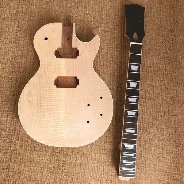 

diy semifinished custom electric guitar tigergrain maple veneer a wooden body and neck mahogany fingerboard delivery9675411