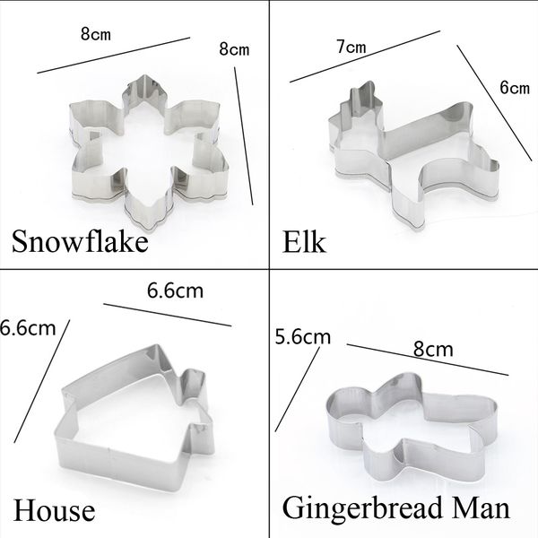 

1pc рождество cookie cutter нержавеющей стали бисквит mold выпечки инструмент xmas theme снежинка санта-клаус колобок cake mold