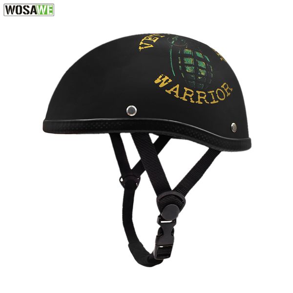 

wosawe motorcycle half helmet vintage half face protection helmet scooter vintage retro german style moto black
