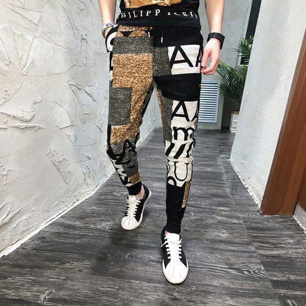 

случайные брюки мужские весной новая девять-балльной брюки корейской версии тенденции дикого гарем рыхлого луч, Black