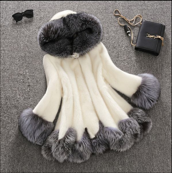 

high grade faux women winter coat thick warm faux fur fashion jacket warm women coat qy001, Black