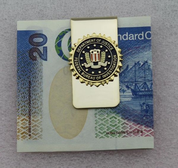 

us fbi department of justice metal badge fbi money clip
