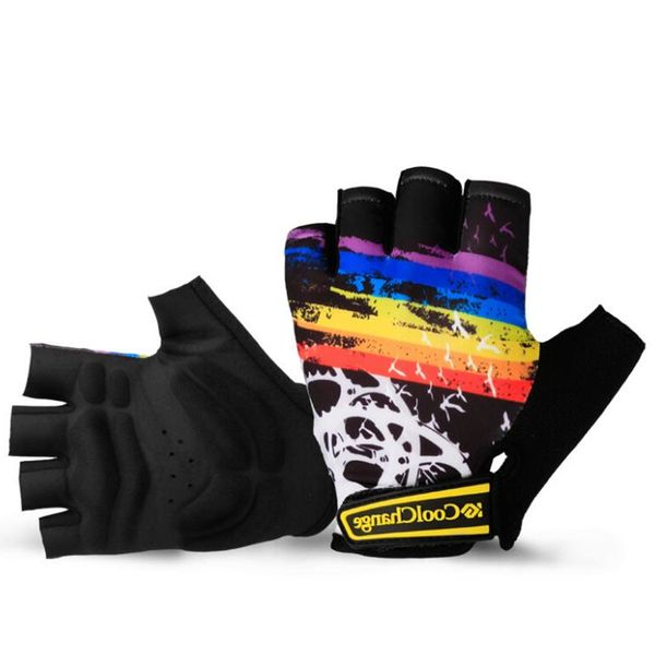 

fingerless cycling gloves gel padded sport gloves mtb road mountain bike mittens without finger anti-slip bicycle glove, Black
