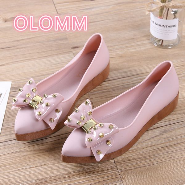 

plastic sandals shoes pointed toe autumn summer 2019 flat female jelly shoes casual solid color lady fashion sandals, Black