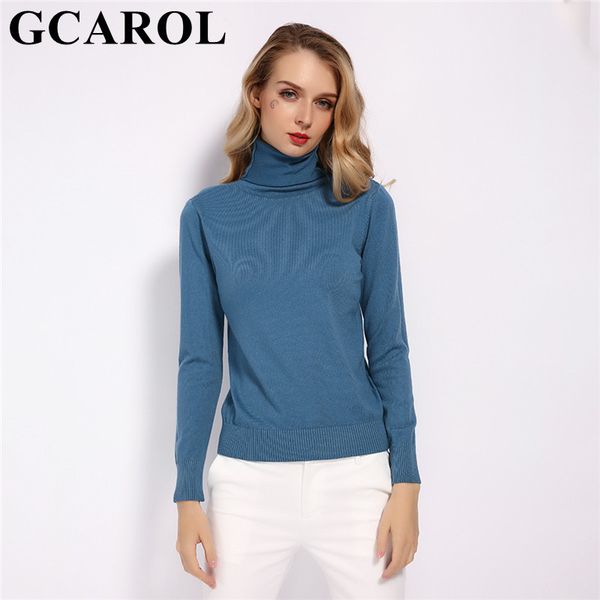 

gcarol 2019 new 30% wool turtleneck sweater fall winter jumper render knit basic pullover solid color lady knitted, White;black