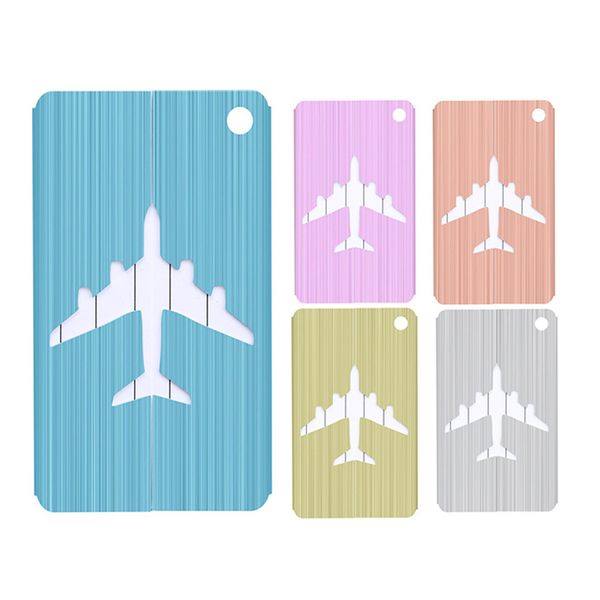 

aluminium alloy brushed luggage tags cover luggage checked boarding elevators travel accessories luggage tag for bags label, Black