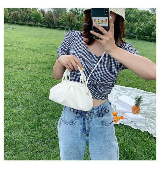

2020 new shoulder bag fashion portable candy color messenger clutch bag soft leather flip