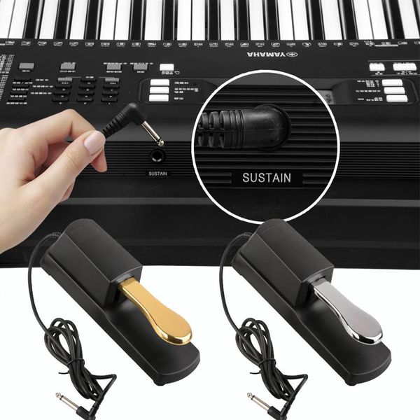 

durable portable general keyboard sustain pedal silver/gold piano accessory