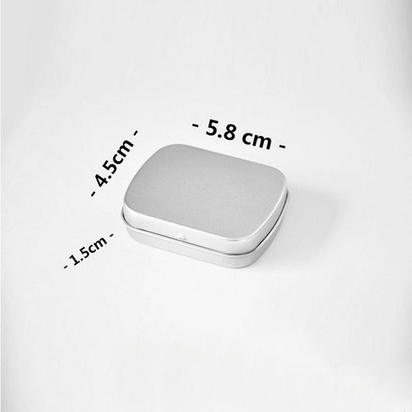

58x45x15mm mini tin box metal gift box silver color rectangle plain storage boxes ing