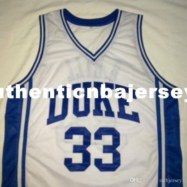

custom grant hill duke blue devils white basketball jersey embroidery stitched customize any size and name, Black;blue