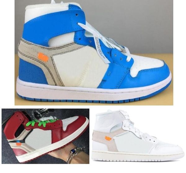 

1 unc powder blue men women basketball shoes 1s chicago black red white grey sneakers new with box