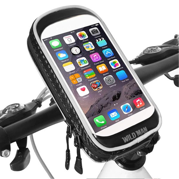 

2019 new support pu leather mobile bag cycling bicycle head tube handlebar cell sensitive touch screen phone bag holder case