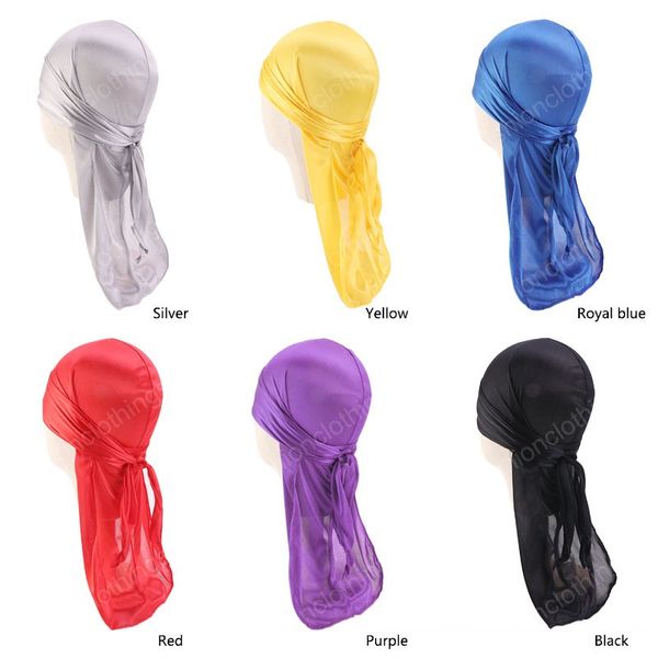 Bambini Silky Durags Bandane Cappello turbante Punto esterno Du-Rag Bambino Ragazzi Seta DuRag Waves Cap Fascia Copricapo Accessori per capelli