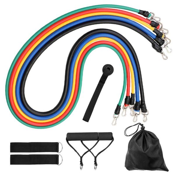 

11pcs fitness puller set upgraded resistance belt multifunctional exercise elastics tubes for training gym bodybuilding sport