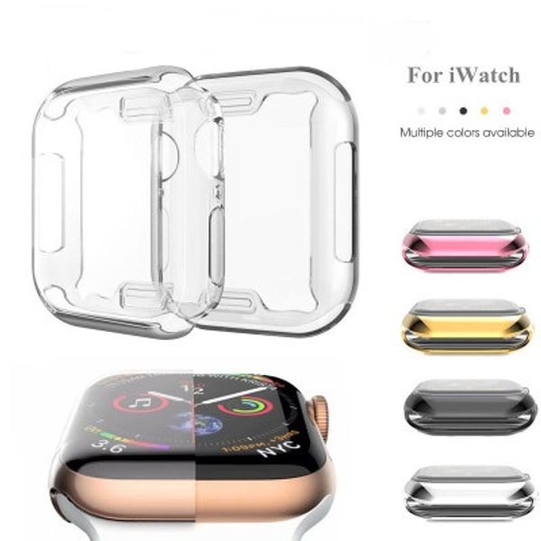 

тонкий чехол часы для apple наблюдать case 5 4 3 2 1 42mm 38mm soft clear tpu протектор экрана для iwatch 4 3 44mm 40mm