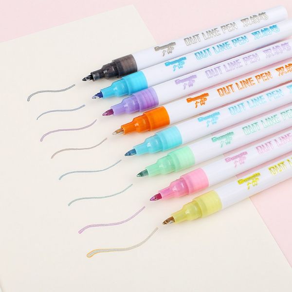 

8pcs/set colors highlighter pen marker stationery point pen colorful stationery writing supply girls painting fluorescent