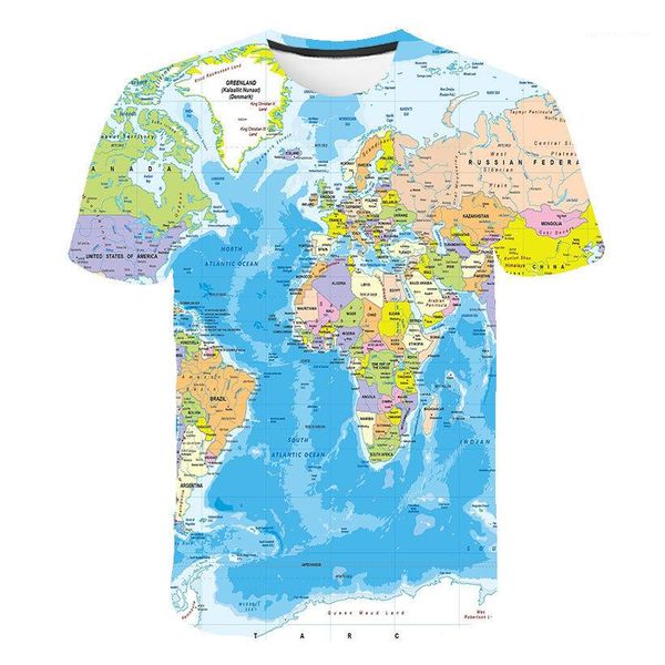 

лето дышащий tshirt мужчины с коротким рукавом тройники world map 3d printed t-shirt мужской смешные tshirt homme, White;black
