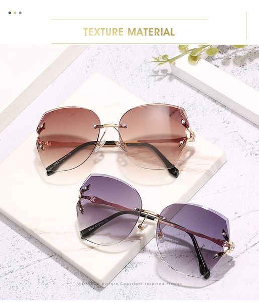 

безрамное sunglasse kujuny женщины безрамное солнцезащитные очки новые женские оправы солнцезащитные очки металл храмов очки anti-uv женщин