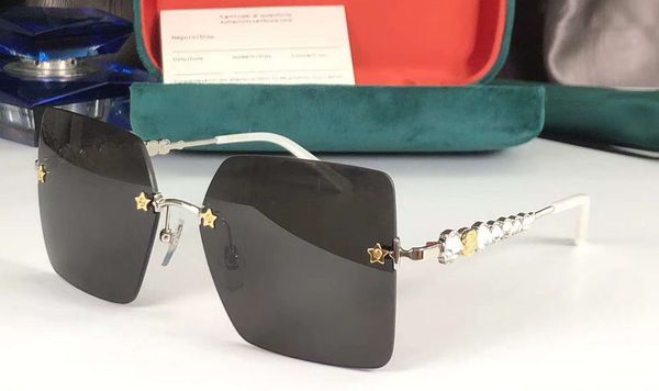 

rimless sunglasses 0644s silver/grey lenses sun mask des lunettes de soleil women sunglasses new with box, White;black