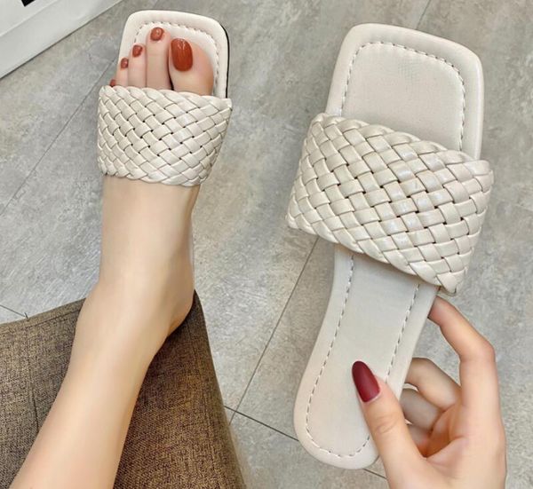 

2020 summer flat leather sandal women beach shoes chaussures femme casual slides flip flop female fashion woman slippers, Black