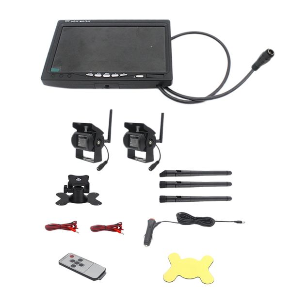 

7 inch wireless car display tft car backup camera monitoring truck reversing system