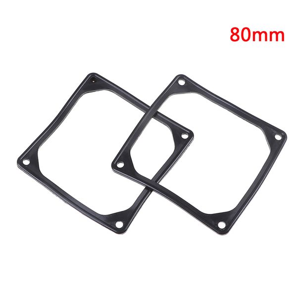 Black 80mm Soft Anti-Vibration Noise Reduction Rubber Fan Gasket Set of 2