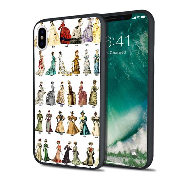 

fundas luxury gowns collage case for iphone 11 pro xs max xr 8 7 6s plus 5s se 5 case soft silicone cover