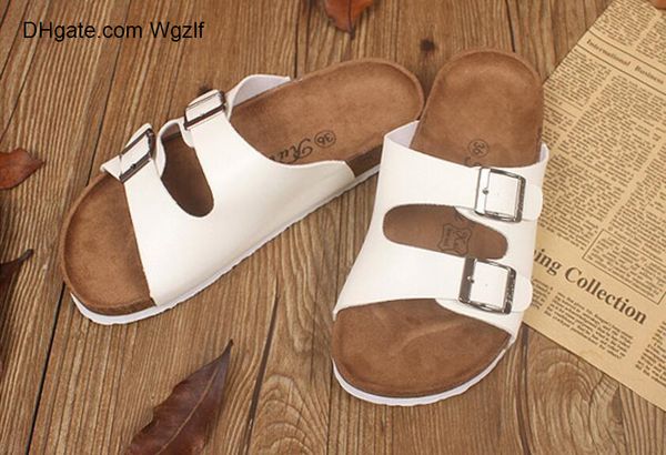 

new summer cork slippers shoes men women casual mixed color pu flip flops beach sandals slides flat plus size 35-44 sandalias, Black