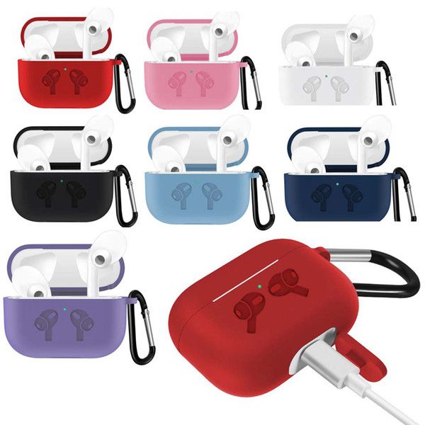 

silicone case for airpods pro charging case led protective cover for airpods 3 buckle shockproof case for airpods pro accessories in opp bag