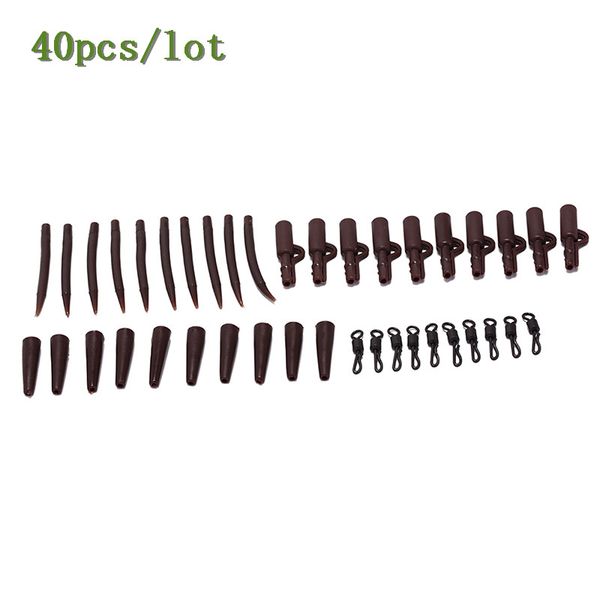 

1 set/40pcs for carp fishing rigs carp fishing lead clips quick change snap clips and tail rubber connector
