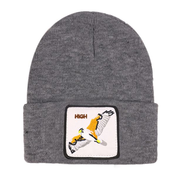 

winter men's casual animal eagle embroidered hat innocent knit cap men's cap