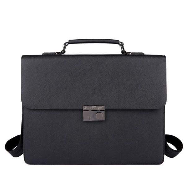 

business briefcase, men's handbag, large capacity buckle, single shoulder bag, multi compartment fashion ol professional male ba