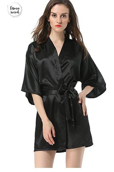 

китайский пижамы женщин поддельный silk robe ванна платье горячие продажа кимоно юката цвет черный s  l xl xxl nb032, Black;red