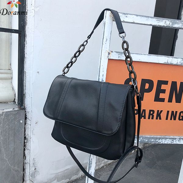 

doranmi classic messenger women's bags 2020 solid chain strap shoulder bag female crossbody bag thread bolsos mujer bg518