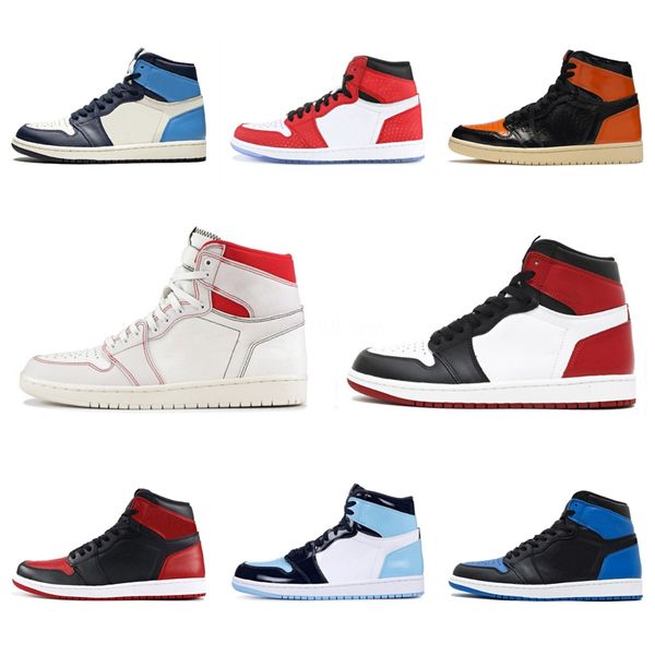 

2020 new jumpman 1s mens basketball shoes pine green court purple chicago og 1 game royal blue backboard sport sneakers us 5-13 #985