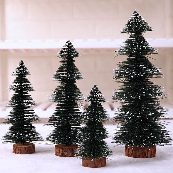

2019 selling novel pine needle christmas tree pagoda sticky snow christmas tree mini merry ornaments