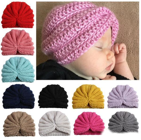 

ins baby girls boy wool hollowed caps kids knitting wool crochet hat infant toddler boutique indian turban spring autumn
