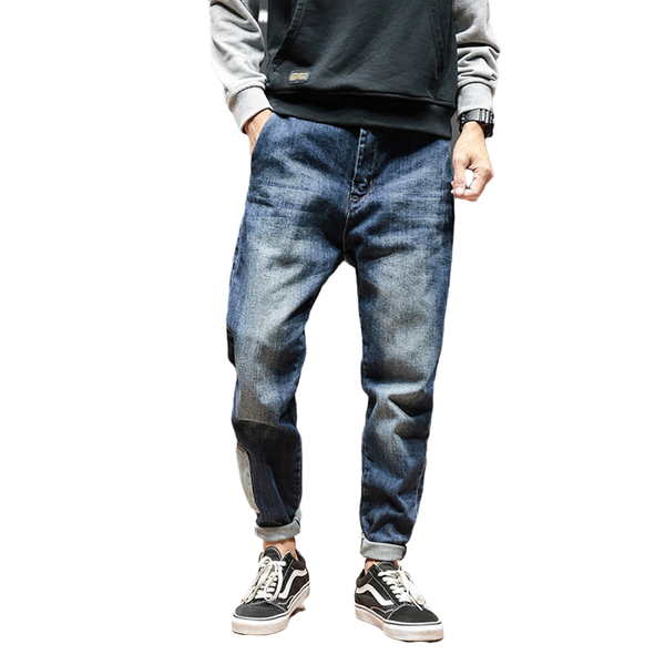

men's jeans 2021 brand men fashion designer distressed ripped straight fit homme cotton high quality, Blue