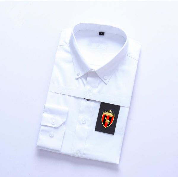 

2019 new pg94125 autumn brand men dress shirt long sleeve slim brand man shirts designer solid male clothing fit business shirt, White;black