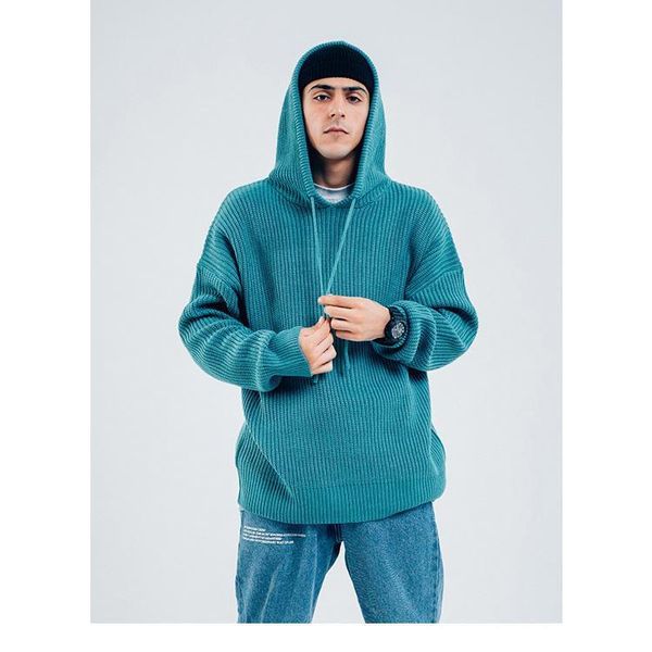 

mens designer sweaters solid color clothes for boys loose with cap selling fashion new style 2019 autumn 6 styles size -2xl, White;black